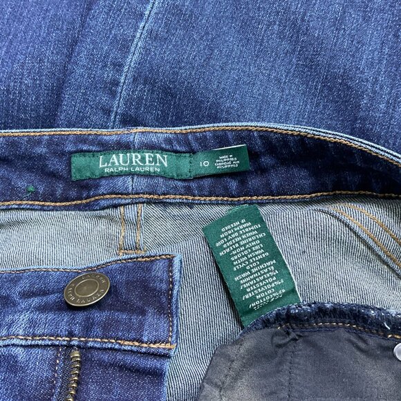 Lauren Ralph Lauren Jeans Straight Leg Modern Curvy Mid Rise Medium Wash (10) - Picture 4 of 7